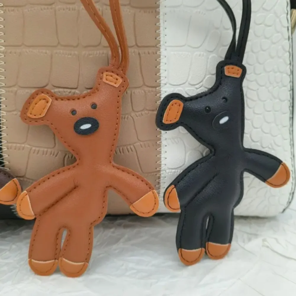 Teddy Bear Shaped Faux Leather Keychain Bag Charm 🧸 - Picture 5 of 10